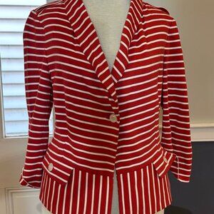 Etcetera Viscose Cardigan Red and White Stripe